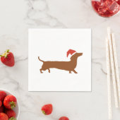 Dackeln küssen im Schnee Frohe Weihnachtsserviette Serviette (Beispiel)