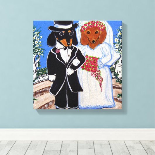 Dackeln Leinwanddruck (Insitu (Holzboden))