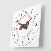 Dackeln machen meine Welt Quadratische Wanduhr (Winkel)