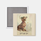 Dackeln mit Bier, Text hinzufügen Magnet (Vorderseite/Rückseite)