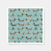 Dackeln mit Geschenken und Schlitten Muster Serviette (Vorderseite)