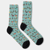 Dackeln mit Geschenken und Schlitten Muster Socken (Rechts)