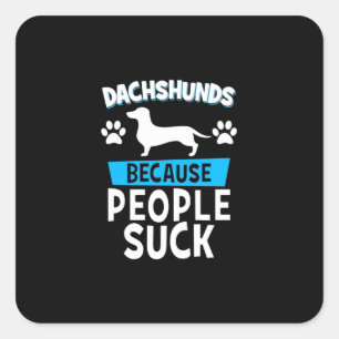 Dackeln mit meinen Freunden Quadratischer Aufkleber