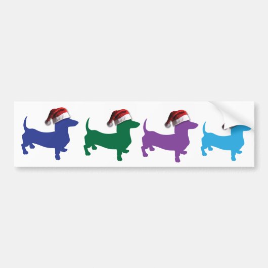 Dackeln mit Weihnachtsliedern Autoaufkleber (Vorne)