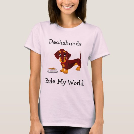 Dackeln regieren mein World Ladys Ringer Tee Shirt (Vorderseite)