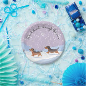 Dackeln Schnee Dackel Weihnachtswurst Hunde Party Pappteller (Party)