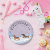Dackeln Schnee Dackel Weihnachtswurst Hunde Party Pappteller (Party)