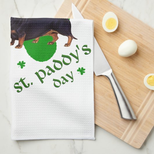 Dackeln St. Patrick's Day Handtuch (Viertel Falte)