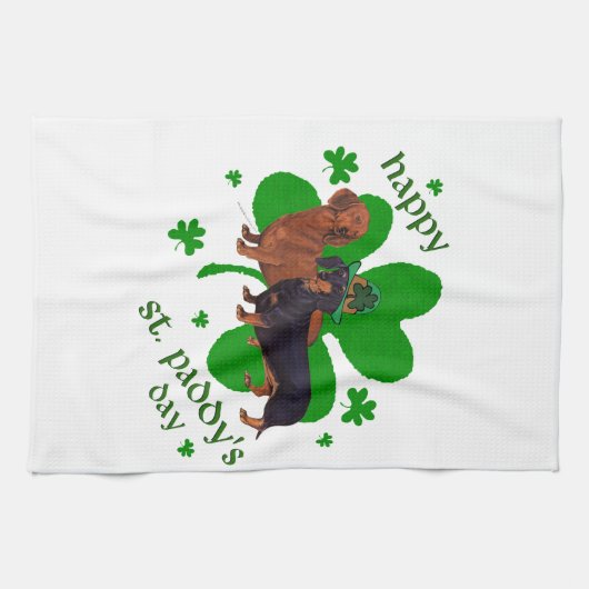 Dackeln St. Patrick's Day Handtuch (Horizontal)