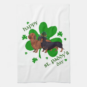Dackeln St. Patrick's Day Handtuch