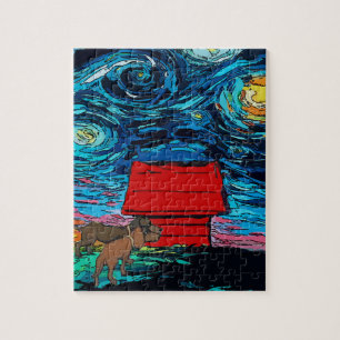 Dackeln Starry Night Dog House Puzzle