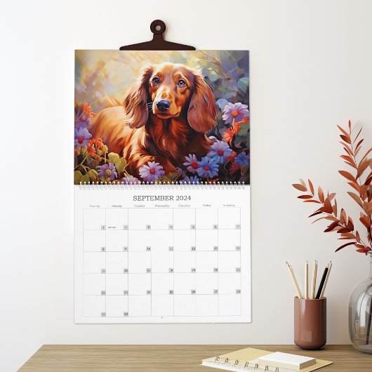 Dackeln und Blume Hund Lover Kalender