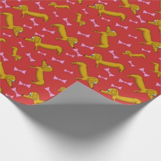 Dackeln- und Bow-Papiere Geschenkpapier (Ecke)