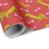 Dackeln- und Bow-Papiere Geschenkpapier (Rolleneckpunkt)