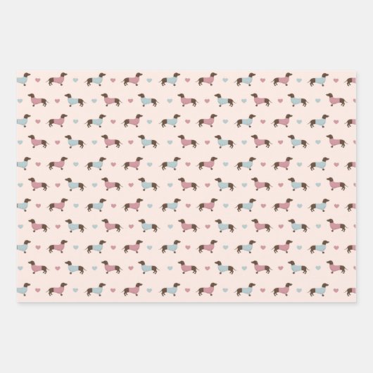 Dackeln und Herz Geschenkpapier Set (Vorderseite 3)