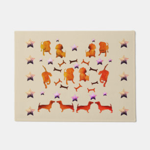 Dackeln und Hundebeinen Aquarell Fußmatte
