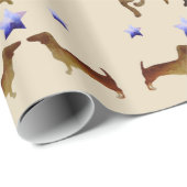 Dackeln und Hundebeinen Aquarell Geschenkpapier (Rolleneckpunkt)