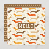 Dackeln und Polka Dots Flachkarte (Vorne/Hinten)