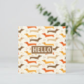 Dackeln und Polka Dots Flachkarte (Stehend Vorderseite)