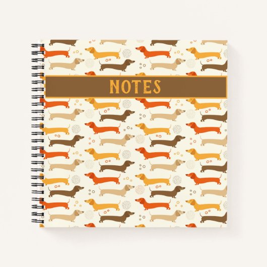 Dackeln und Polka Dots Notebook Notizblock (Vorderseite)