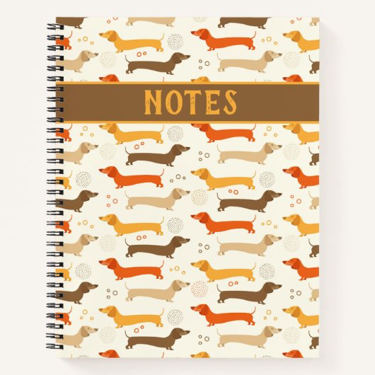 Dackeln und Polka Dots Notebook Notizblock (Vorderseite)