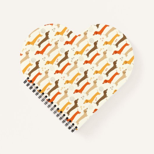 Dackeln und Polka Dots Notebook Notizblock (Vorderseite)