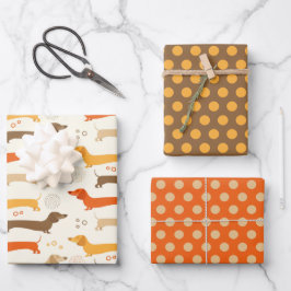 Dackeln und Polka Dots Wrapping Paper Set Geschenkpapier Set
