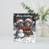 Dackeln und Snowman Weihnachten (Stehend Vorderseite)
