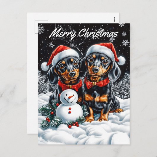 Dackeln und Snowman Weihnachten (Vorne/Hinten)