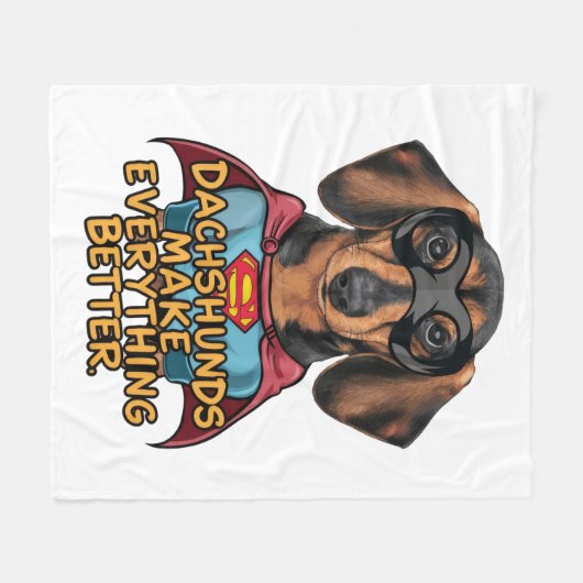 Dackeln verbessern fleecedecke (Vorderseite (Horizontal))