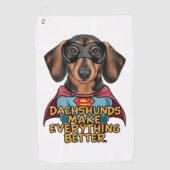 Dackeln verbessern golfhandtuch (Vorderseite)