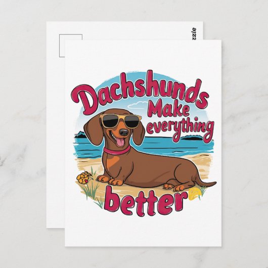 Dackeln verbessern postkarte (Vorne/Hinten)