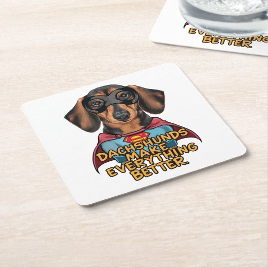 Dackeln verbessern rechteckiger pappuntersetzer (angewinkelt)