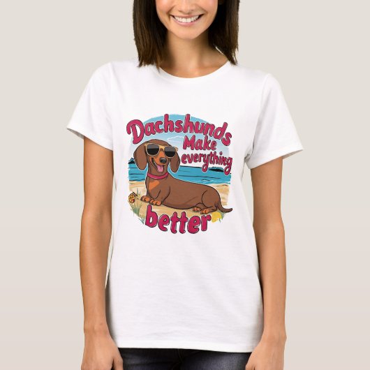 Dackeln verbessern T-Shirt (Vorderseite)