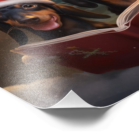 Dackeln Weihnachten Feiertag Fotodruck (Ecke)