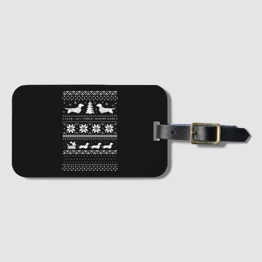 Dackeln Weihnachten Gepäckanhänger (Vorderseite (Horizontal))