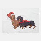 Dackeln Weihnachten Handtuch (Horizontal)