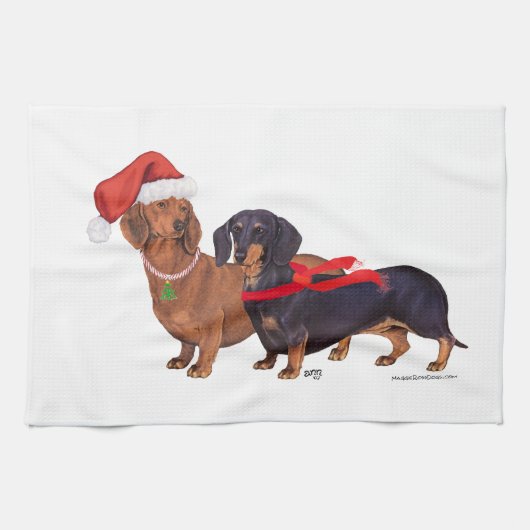 Dackeln Weihnachten Handtuch (Horizontal)