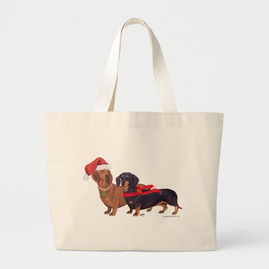 Dackeln Weihnachten Jumbo Stoffbeutel (Vorne)