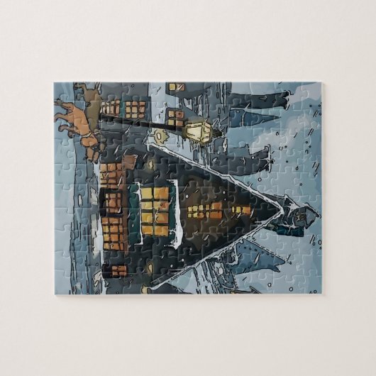 Dackeln Weihnachten Puzzle (Horizontal)