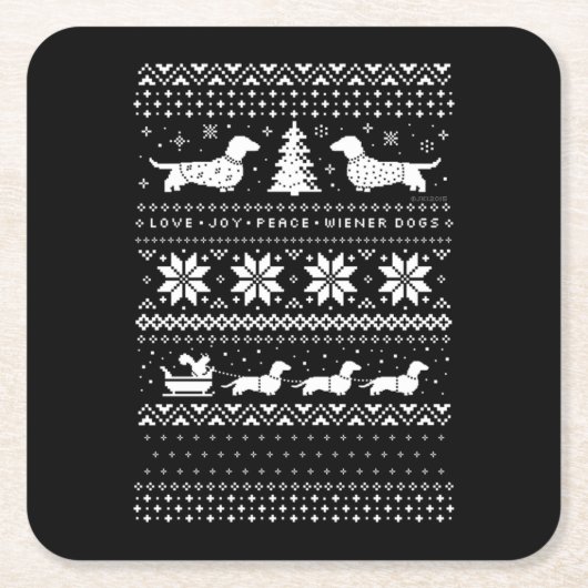 Dackeln Weihnachten Rechteckiger Pappuntersetzer (Vorderseite)