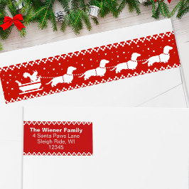 Dackeln Weihnachts-Schlitten mit Eichhörnchen