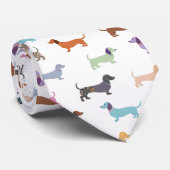 Dackeln Wurstwaren Hunde farbenfroh Gemustert Krawatte (Gerollt)