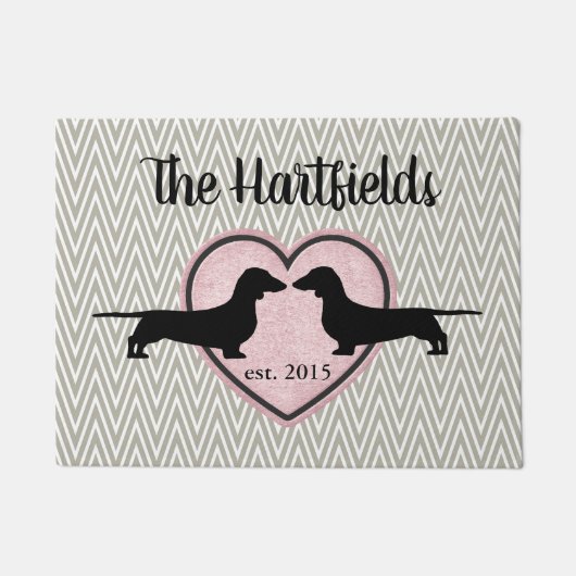 Dackeln Zickzack Mustermatte Fußmatte (Vorderseite)