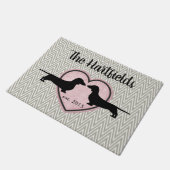 Dackeln Zickzack Mustermatte Fußmatte (Schrägansicht)