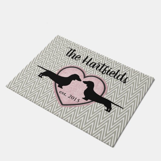 Dackeln Zickzack Mustermatte Fußmatte (Schrägansicht)