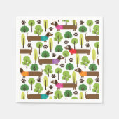 Dackeln zu Fuß im Park Serviette (Vorderseite)