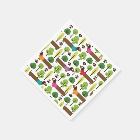 Dackeln zu Fuß im Park Serviette (Ecke)