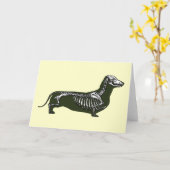 Dackelskelett Karte (Gelbe Blume)