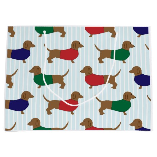 Dackeltapete Große Geschenktüte (Vorderseite)